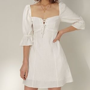 White summer linen dress
